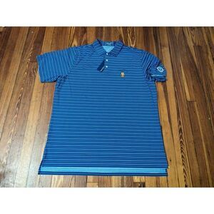 B Draddy Sport Blue Mens Striped Polo Size 2XL NWT